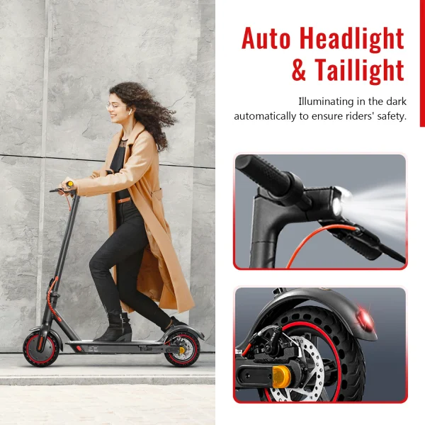 HEZZO 36V 350W 15.6MPH Electric Scooter HS-04Pro 10.4Ah 18mile Self-Balance Lightweight 8.5"Tire Folding Kick Escooter Smart App - Image 2