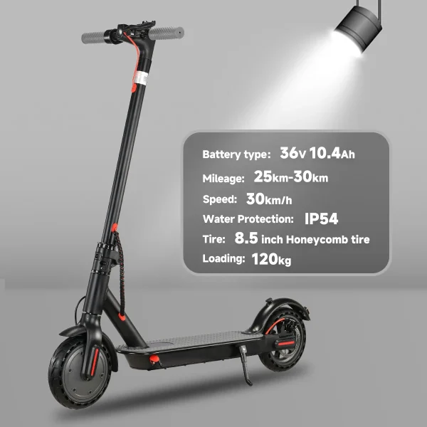 SUNNIGOO N7PRO Electric Scooter Adults 36V 10.4Ah Escooter Long Range 19 Miles Lightweight Kick Scooter US Stock Black With Gift - Image 8