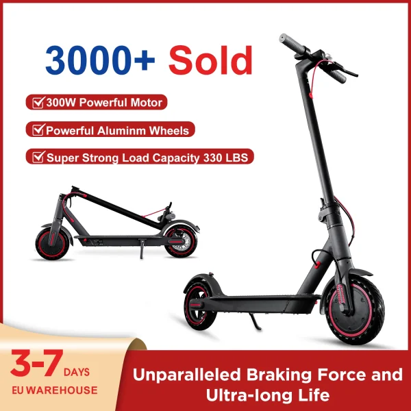 HEZZO 36V 350W 15.6MPH Electric Scooter HS-04Pro 10.4Ah 18mile Self-Balance Lightweight 8.5"Tire Folding Kick Escooter Smart App - Image 3