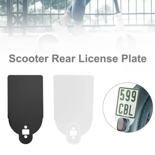 Electric Scooter License Plate Holder | Plastic Number Plate with Warning Sign for Xiaomi M365/Pro Scooters - Image 4