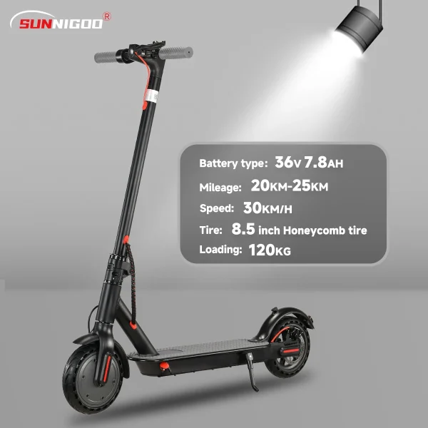 SUNNIGOO N7PRO Electric Scooter Adults 36V 10.4Ah Escooter Long Range 19 Miles Lightweight Kick Scooter US Stock Black With Gift - Image 7