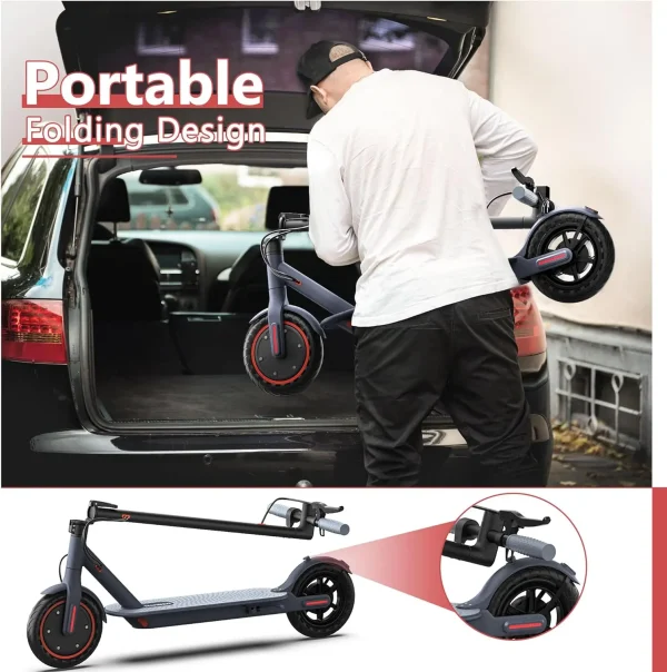 Electric Scooter for Adults, 8.5" Tires, 19Mph Top Speed, 350W Motor, Max 21 Miles Long Range, Folding E-Scooter Dual Braking - Image 6