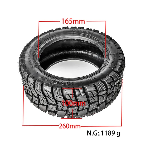 100/65-6.5 Thickened Vacuum Tire 11 Inch Electric Scooter Modified Tire Off-Road Tubeless Tyre with Nozzle - Image 2