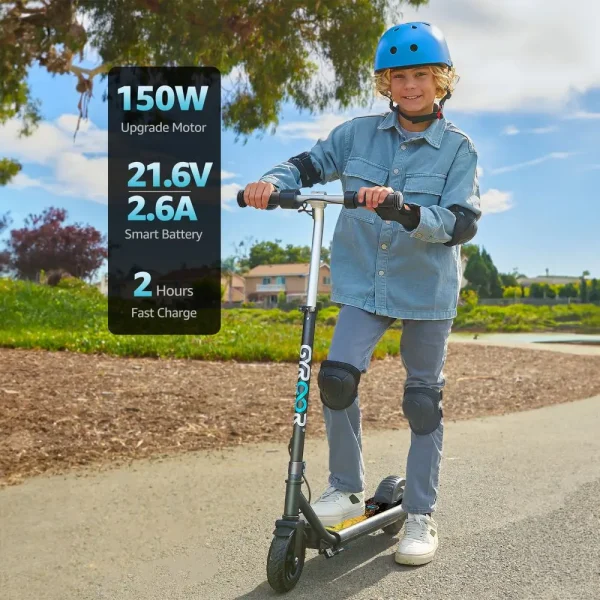 H30 Max Electric Scooter for Kids, LED Dispaly, 150W Powerful Motor, Dual Brake System, Adjustable Height and Speed. - Image 2