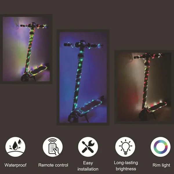 LED Scooter Lights Remote Control Scooter Light LED Skateboard Lights Cool Rgb Lighting Strip Safety Lights For Sports Equipment - Image 3