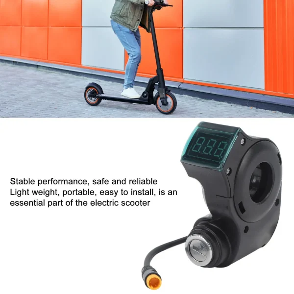 10 Electric Scooter Handlebar Switch Lock w/ Keys & Digital Battery Power Display - Image 6