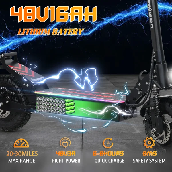 Arwibon Q30 Adult Electric Scooter | 2500W Motor, 30MPH Top Speed, 48V16AH, 11-Inch Off-Road Tires - Image 3