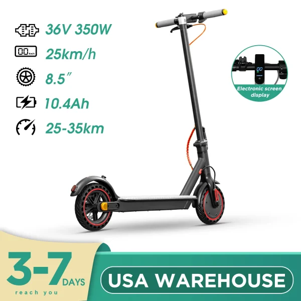 350W Foldable Long Range Solid Tyre Lightweight Smart App 10.4Ah 15.6MPH Folding Kick Folding Adults Electric Scooter  US Stock - Image 6