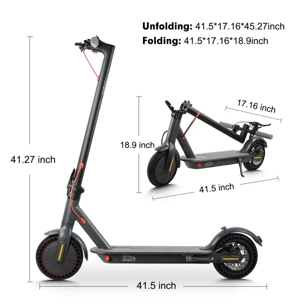 Mankeel 30KM Electric Scooter Adults 350W Foldable Electric Kick Scooter 8.5 Inch APP 10.4AH Folding E-scooter Dual Brake System - Image 6