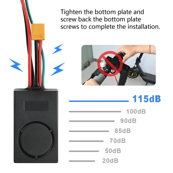 ZK30 Electric Scooter Alarm Anti-Theft Alarm for MAX G30 115dB High Volume Alarm 2 Remote Control for 36‑55V XT60 Interface - Image 2