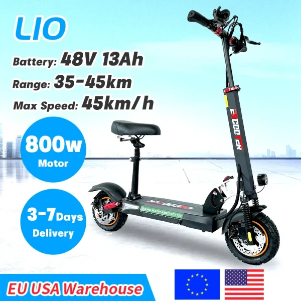 EU USA Warehouse Adult Electric Scooter 48v 13ah 16Ah Escooter Kick Scooter Lightweight Long Range 35-55km Scooters 800w - Image 9