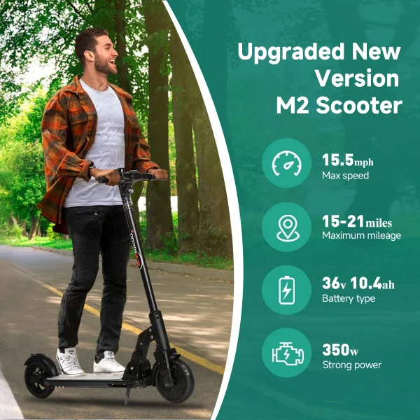 350W Electric Scooter for Adults 36V 10.4AH Battery Compact Scooter 8.5 Inch Tire Foldable Lightweight Electric Scooters Adults - Image 2