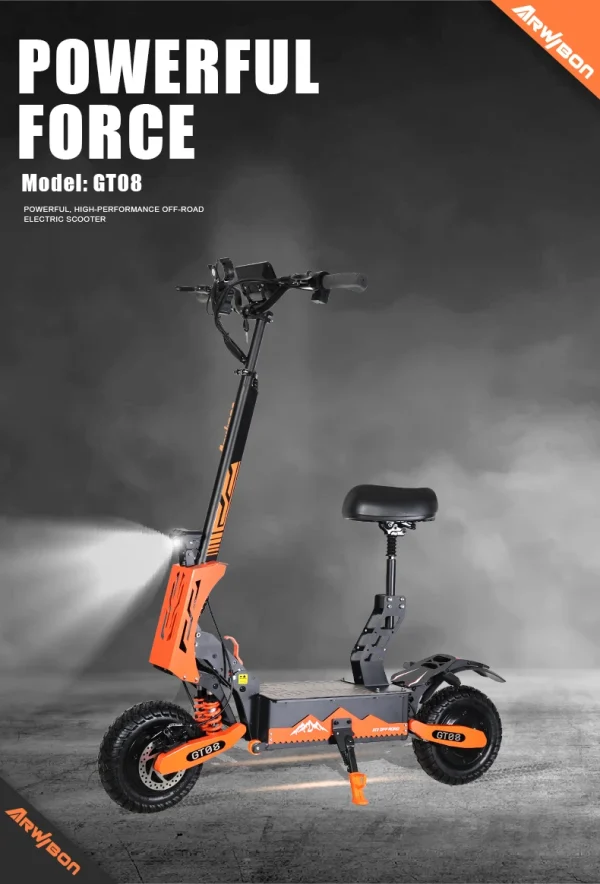 Arwibon 5600W Adult Electric Scooter | Dual Motor, 50MPH Top Speed, 60V27AH, 11-Inch Off-Road Tires, Folding Design with Seat - Image 5