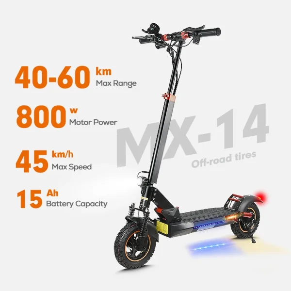 Mankeel MX-14 800W Electric Scooter for Adults 28MPH 48V 15AH Folding Commute Off Road Electric Scooter 37 Miles Range E-Scooter - Image 7