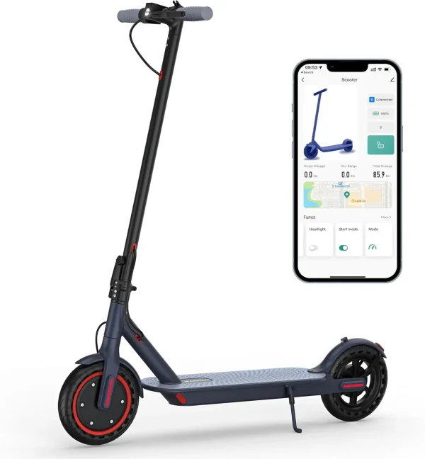 Electric Scooter for Adults, 8.5" Tires, 19Mph Top Speed, 350W Motor, Max 21 Miles Long Range, Folding E-Scooter Dual Braking - Image 7