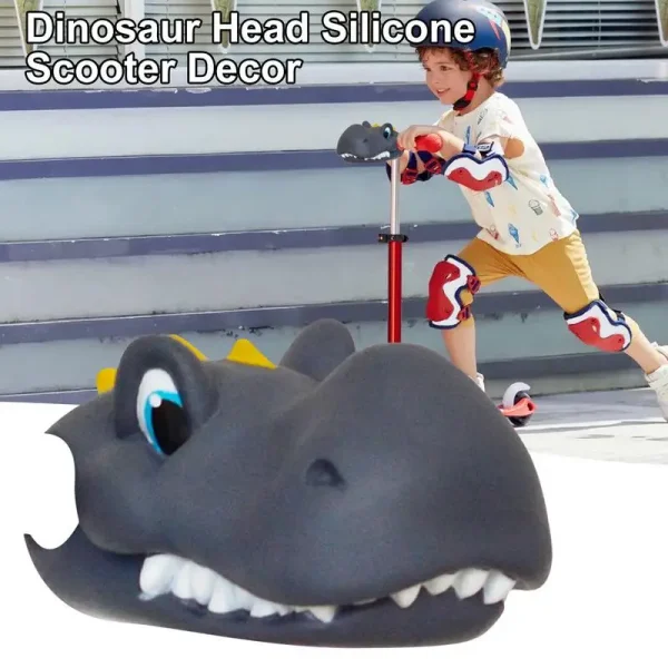 Scooter Accessories For Girls Bike Handlebar Decoration Mini Dinosaur Head Gifts For Kids Girls Boys Silicone Scooter Decor For - Image 5