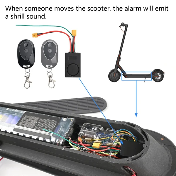 ZK30 Electric Scooter Alarm Anti-Theft Alarm for MAX G30 115dB High Volume Alarm 2 Remote Control for 36‑55V XT60 Interface