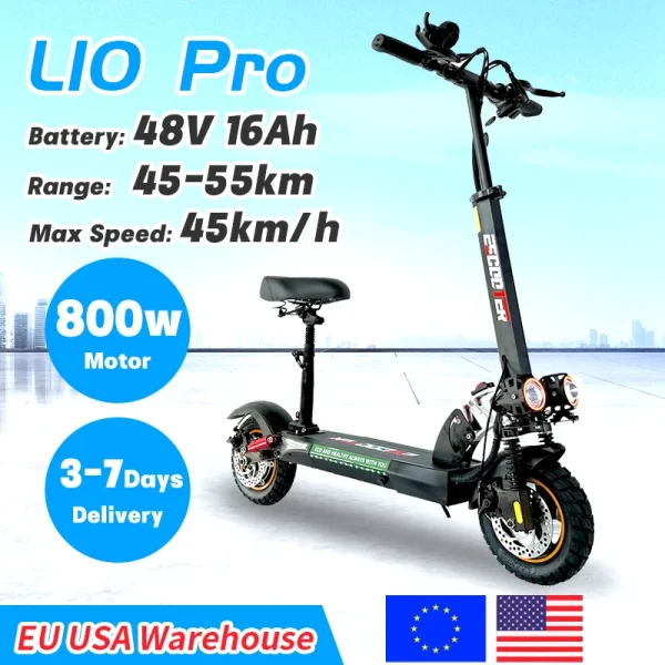 EU USA Warehouse Adult Electric Scooter 48v 13ah 16Ah Escooter Kick Scooter Lightweight Long Range 35-55km Scooters 800w - Image 8