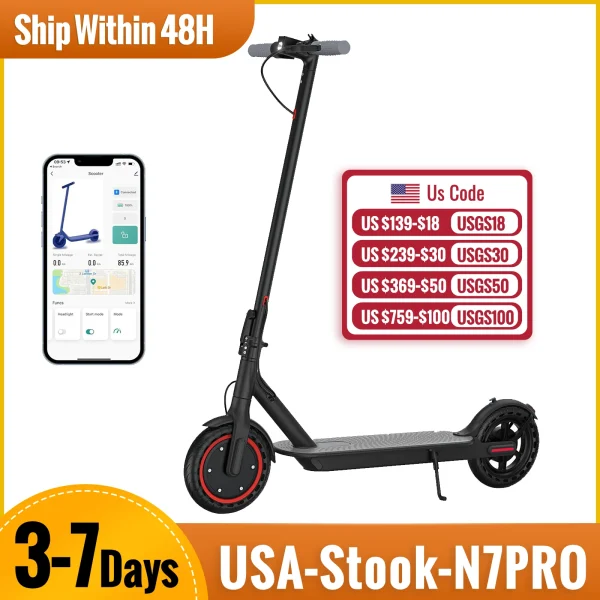 Electric Scooter for Adults | 8.5" Tires, 19MPH, 350W Motor, 21-Mile Range, Foldable Design, Dual Braking