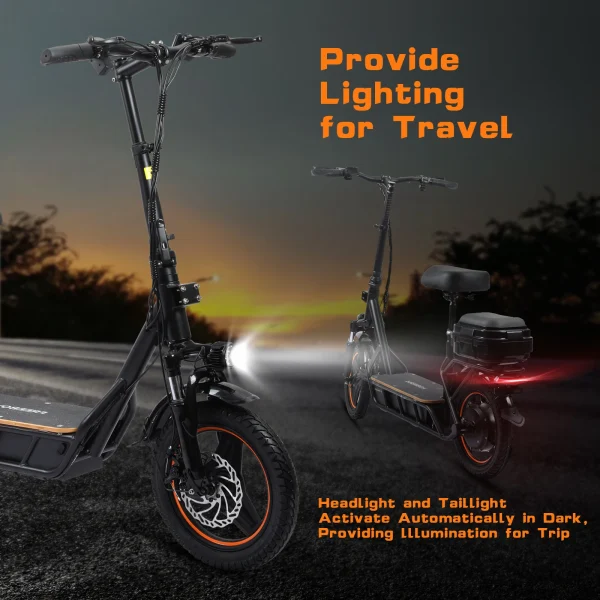 Electric Scooter with Seat for Adults | 750W Motor, 48V18Ah Battery, 330Lbs Load Capacity, Commuter Scooter with Storage Box - Image 3