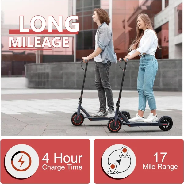 Electric Scooter for Adults | 8.5" Tires, 19MPH, 350W Motor, 21-Mile Range, Foldable Design, Dual Braking - Image 4